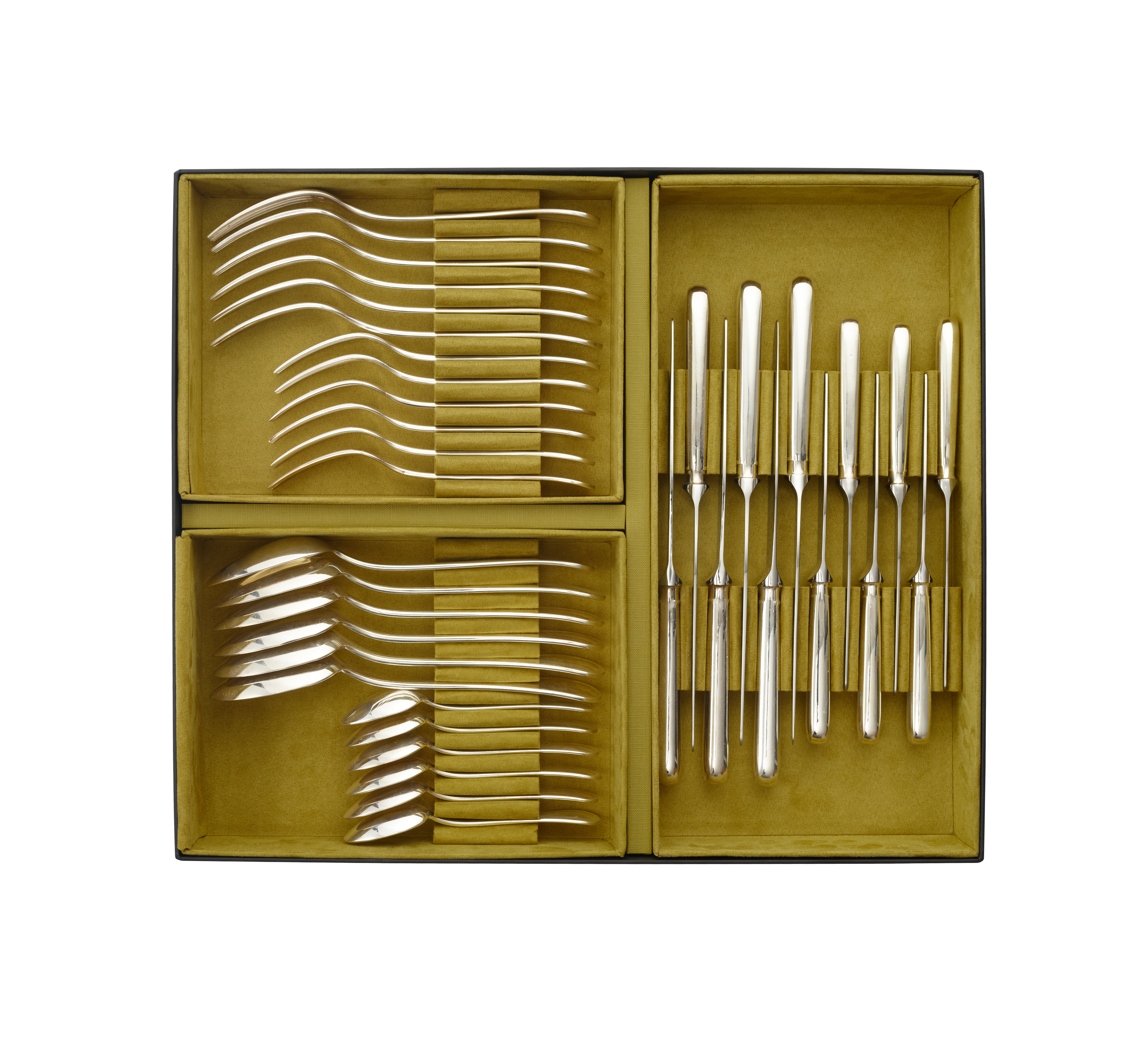 ③ Christofle acier カトラリー 3本 2セット　計6本 クリストフルシルバー/マルリー デザートサイズ3種セット デザート